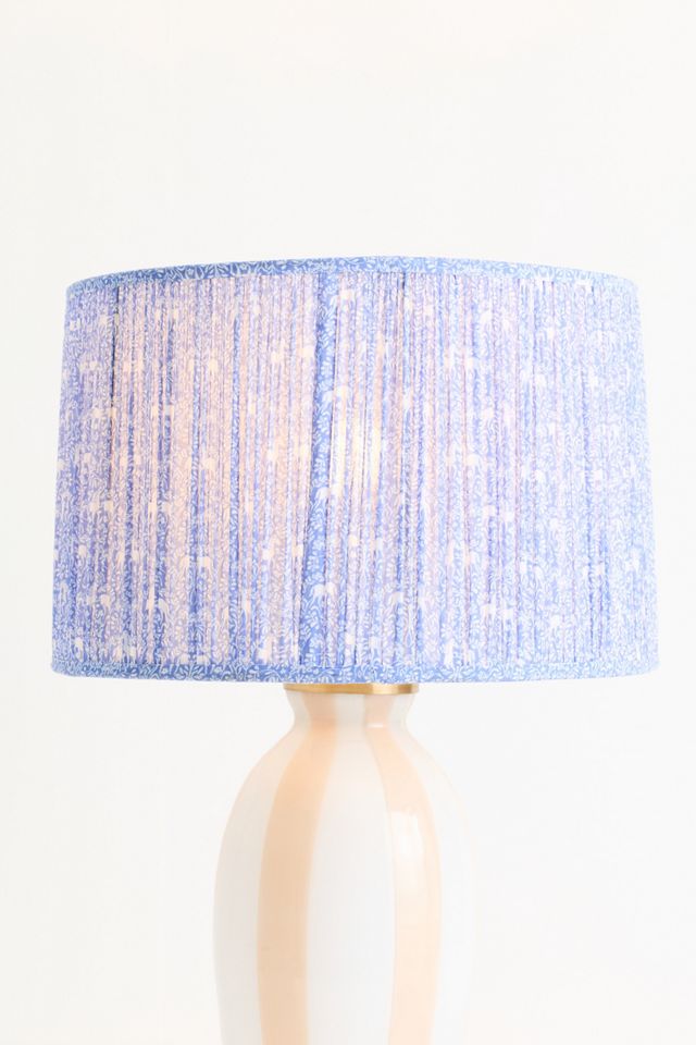 Ruched Printed Fabric Drum Lampshade #3