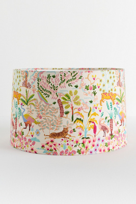 Printed Fabric Drum Lampshade