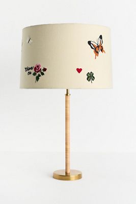 Pantalla de Lámpara de Tela Estampada
