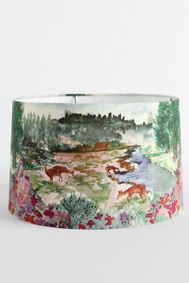 Printed Fabric Drum Lampshade