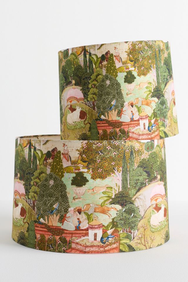 MINDTHEGAP Gardens of Jaipur Fabric Printed Drum Shade #1