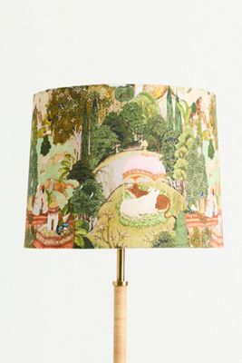 MINDTHEGAP Pantalla de Lámpara Impresa en Tela de los Jardines de Jaipur