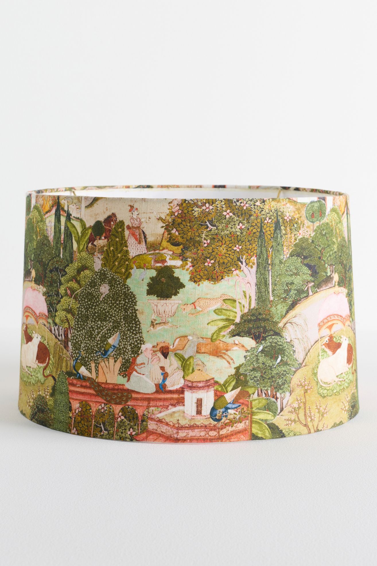 MINDTHEGAP Gardens of Jaipur Fabric Printed Drum Shade - Gardens Of Jaipur, Standard