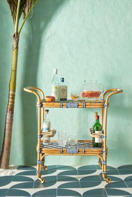 Woven Bistro Bar Cart