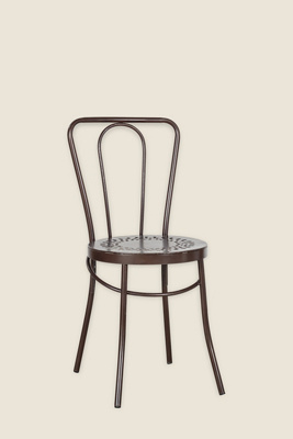 Nkuku Jeavika Iron Outdoor Bistro Chair In Brown