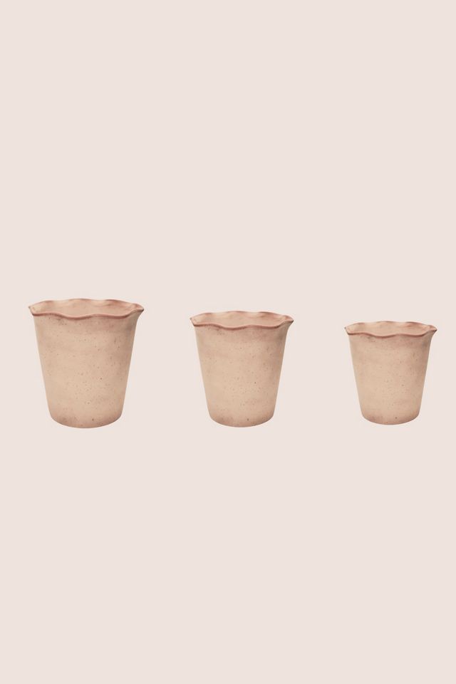 Macetas de Terracota Ada con Borde Festoneado, Juego de 3 #2