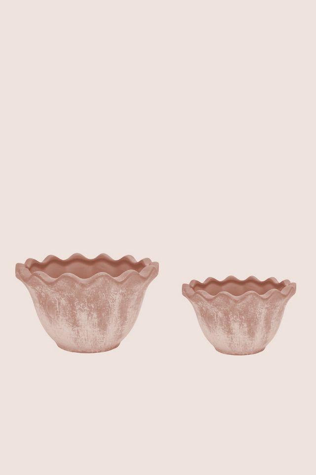 Ada Scalloped Edge Bowl Plant Pots, Set of 2 #2