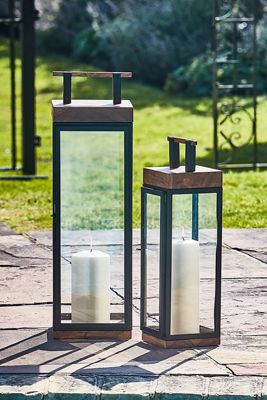Lanterna Grande Grace in Legno di Acacia