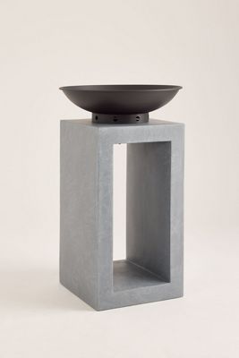 Square Console Cement Fire Pit