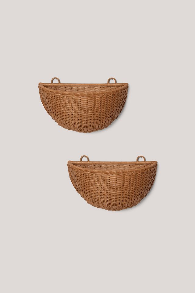 Ferm Living Tasche da parete intrecciate, set di 2 #1