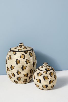 Cheetah Lidded Basket
