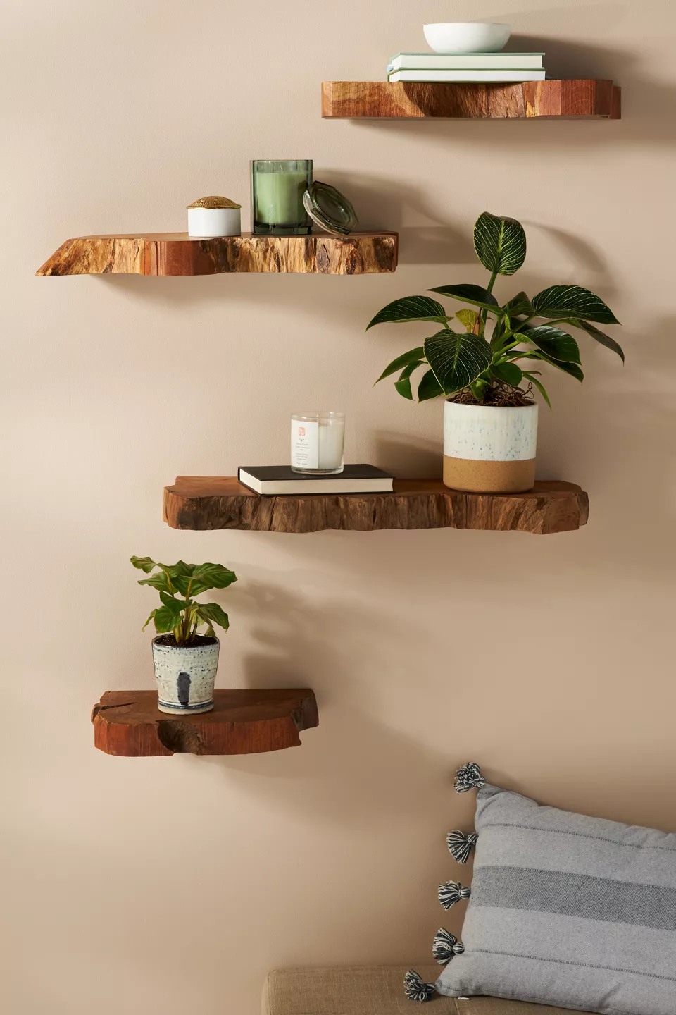 AllModern floating wood shelf for cottagecore wall decor styling