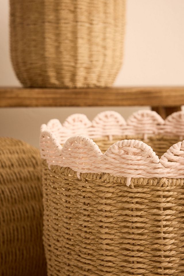 Scalloped Woven Baskets, Set of 3  #2