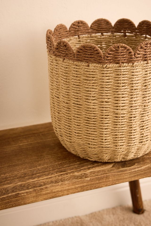 Scalloped Woven Baskets, Set of 3  #4