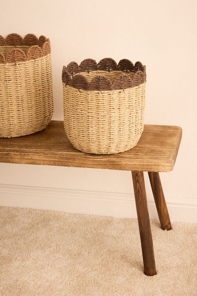 Scalloped Woven Baskets, Set of 3  #5