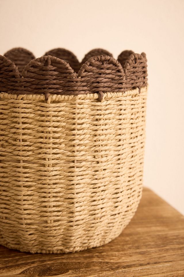 Scalloped Woven Baskets, Set of 3  #6