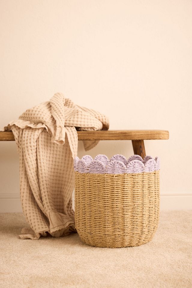 Scalloped Woven Baskets, Set of 3  #3