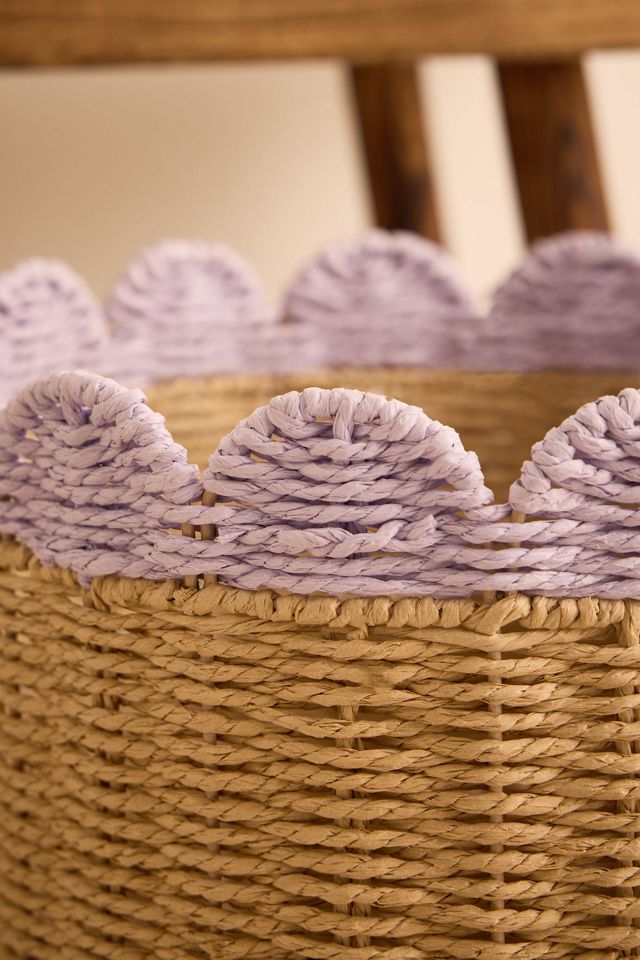 Scalloped Woven Baskets, Set of 3  #4