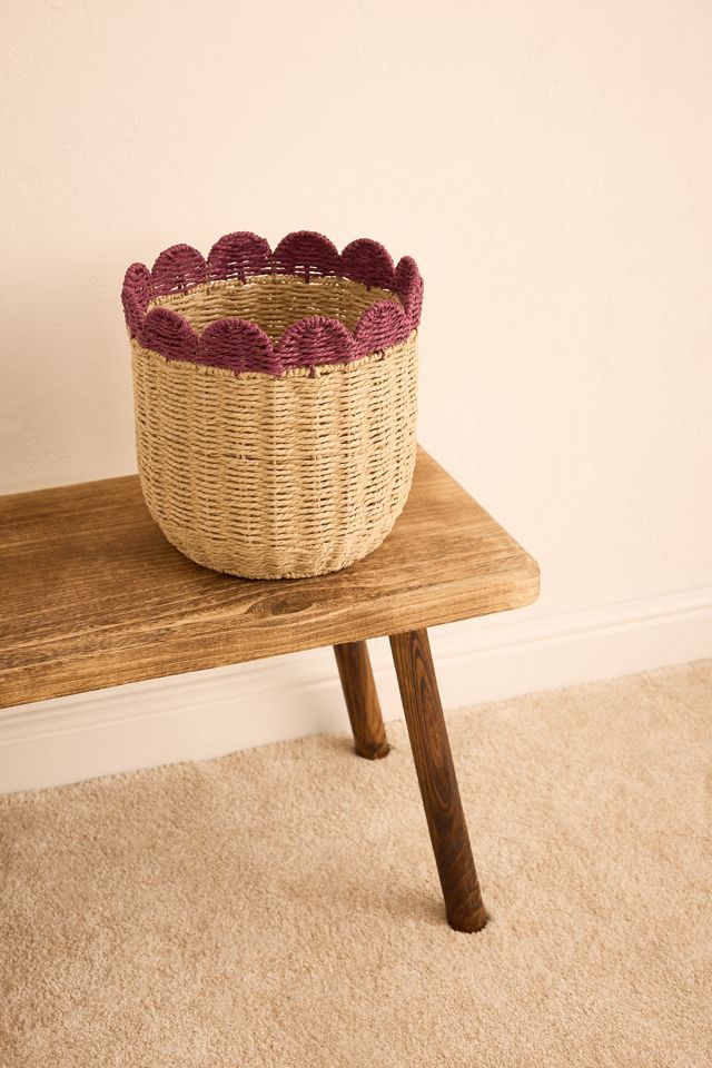 Scalloped Woven Baskets, Set of 3  #5