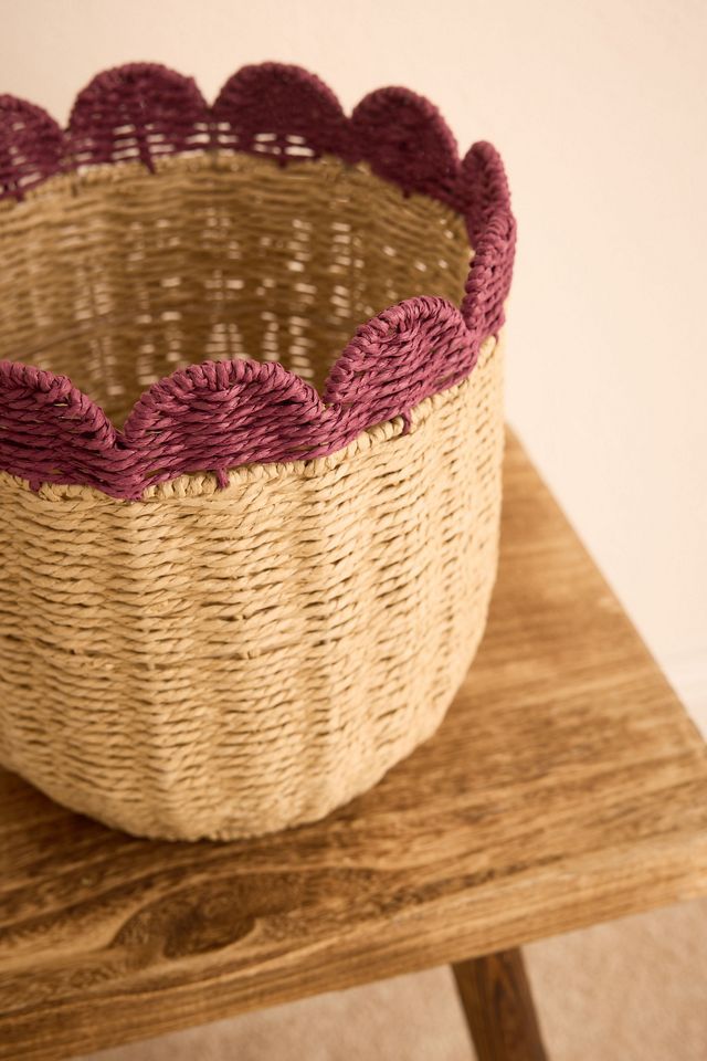 Scalloped Woven Baskets, Set of 3  #6