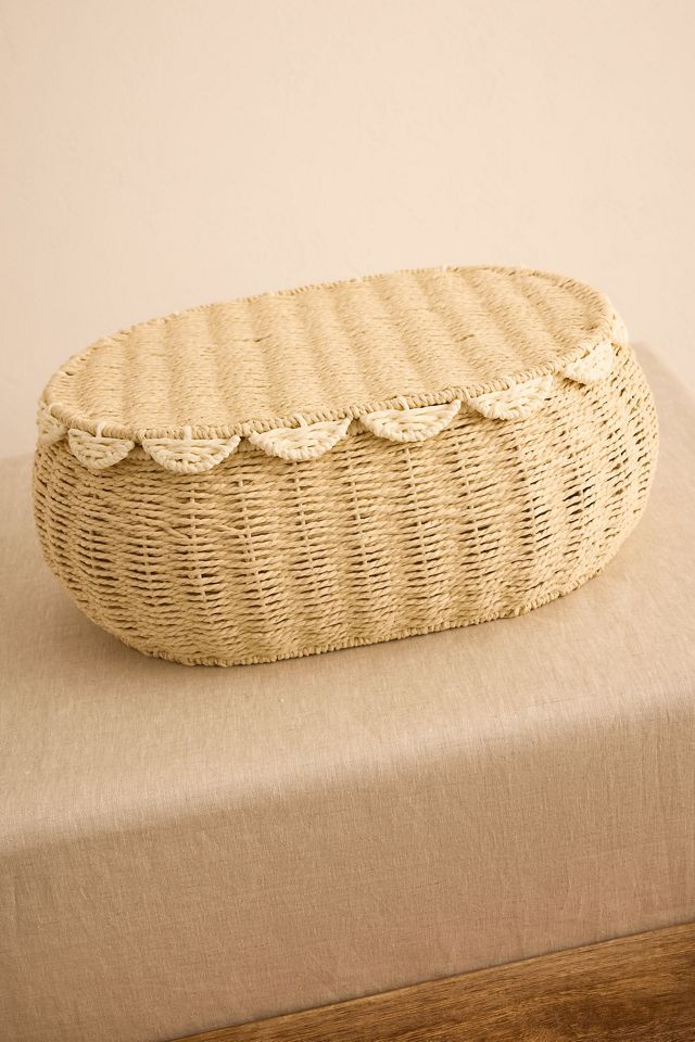 Oval Scallop Basket with Lid  #3