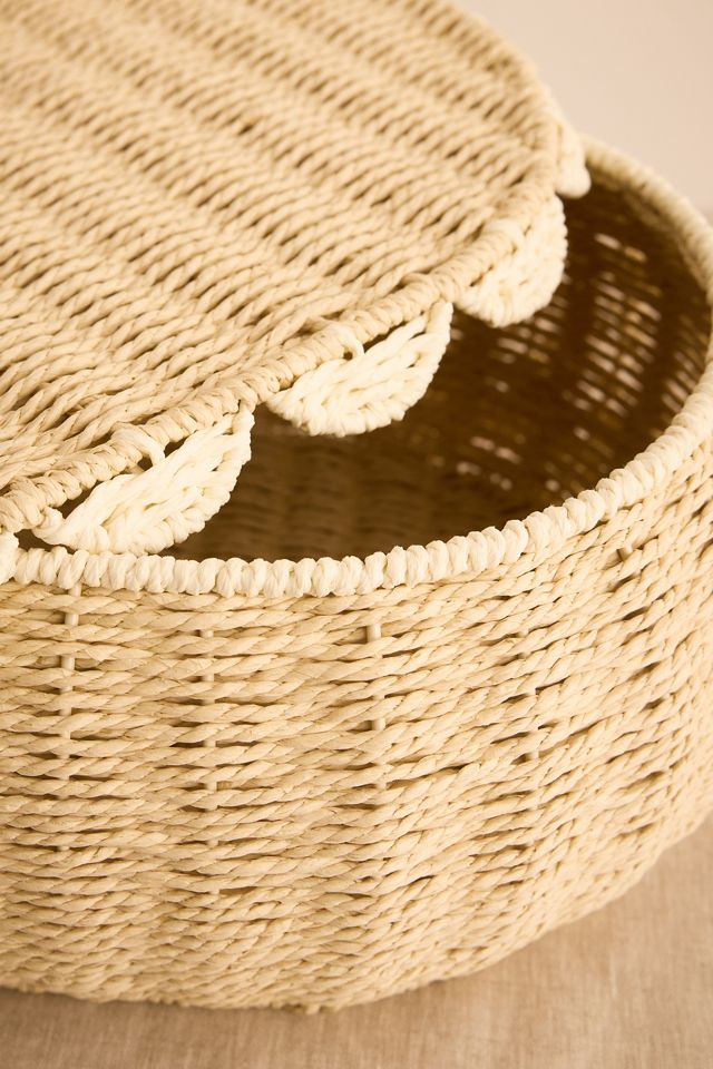 Oval Scallop Basket with Lid  #4