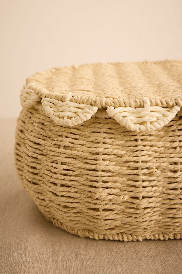 Oval Scallop Basket with Lid  #6