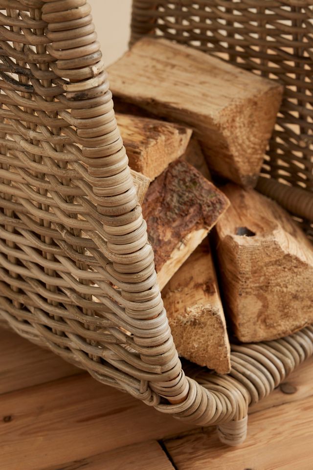 Natural Rattan Tall Log Storage #3