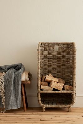 Ivyline Natural Rattan Log Trolley 