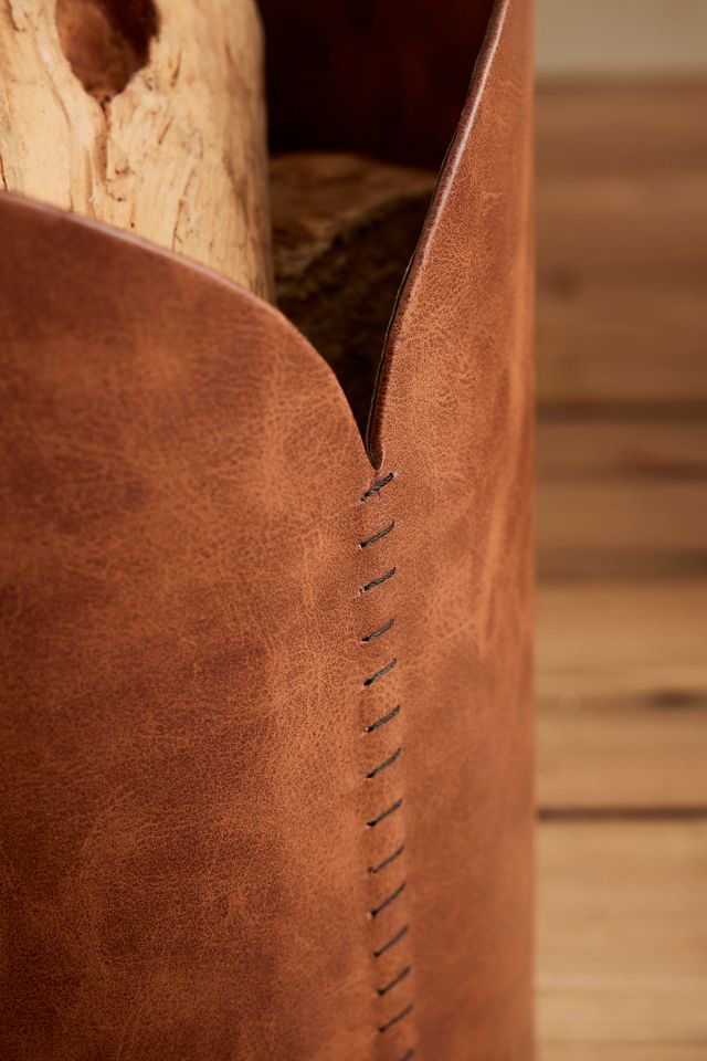 Faux-Leather Log Bucket #1