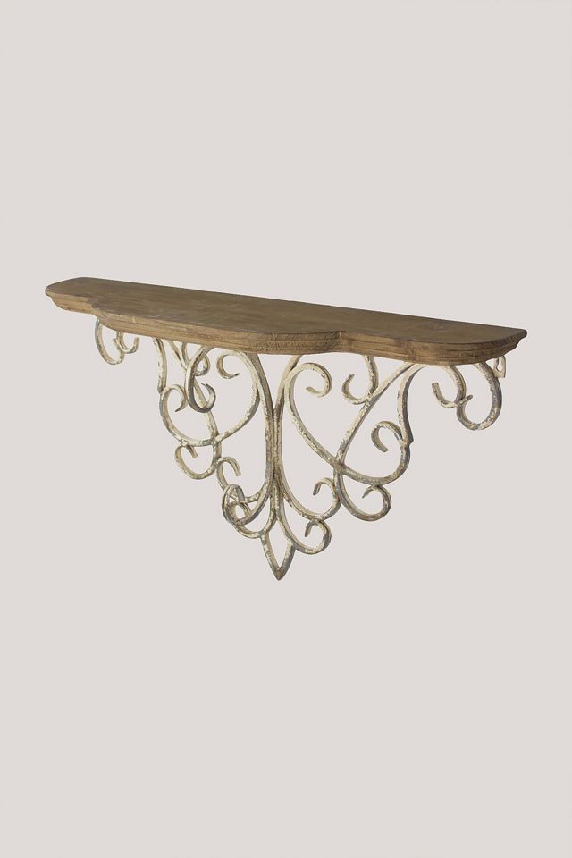 Recycled Wood-Top Filigree Wall Shelf | Anthropologie UK