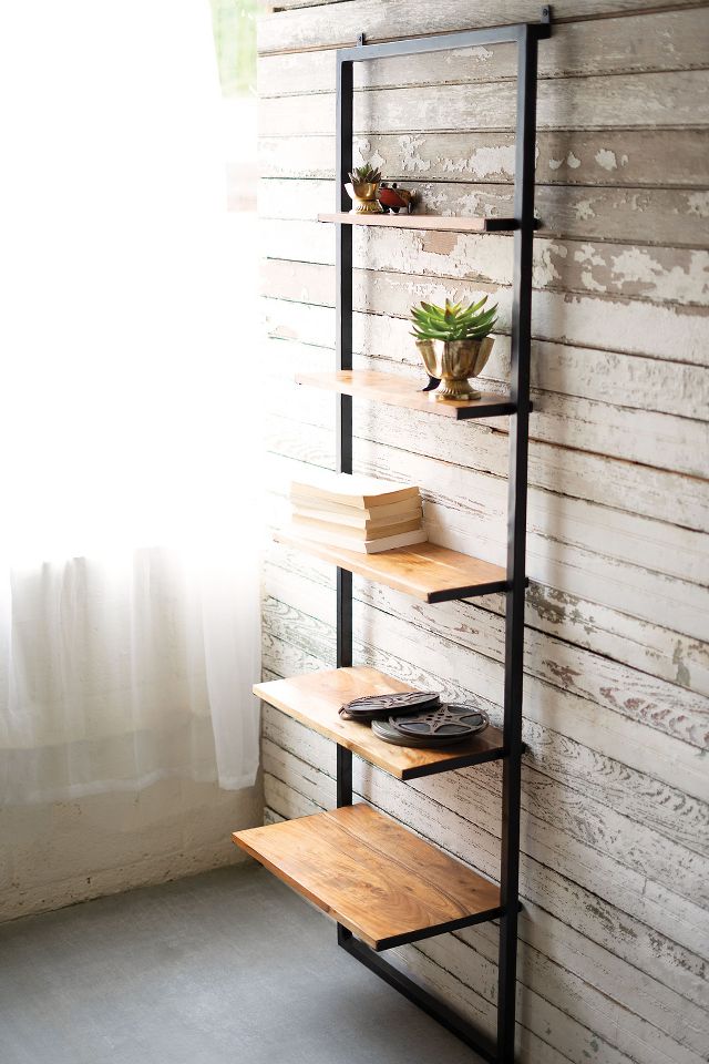 Iron and deals wood shelves