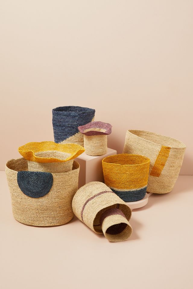 Natural Raffia Storage Basket #1