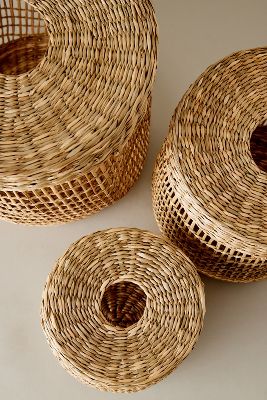 Shop Anthropologie Cozy Living Sigrid Seagrass Baskets, Set Of 3