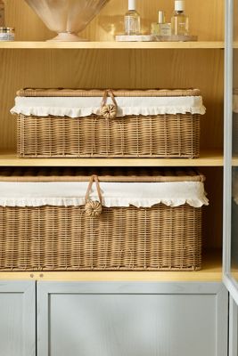 Calista Skirted Faux Rattan Trunk