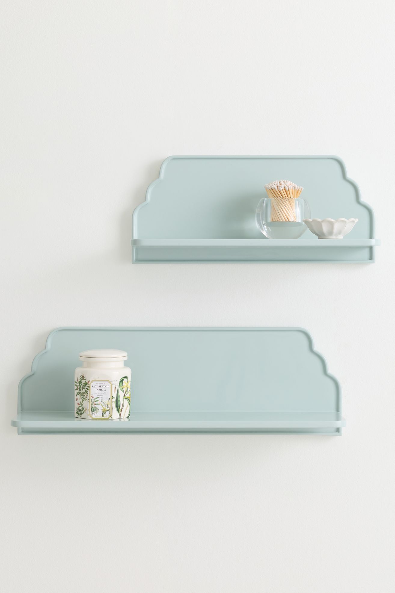 Betti Wood Scalloped Shelf - Blue, M