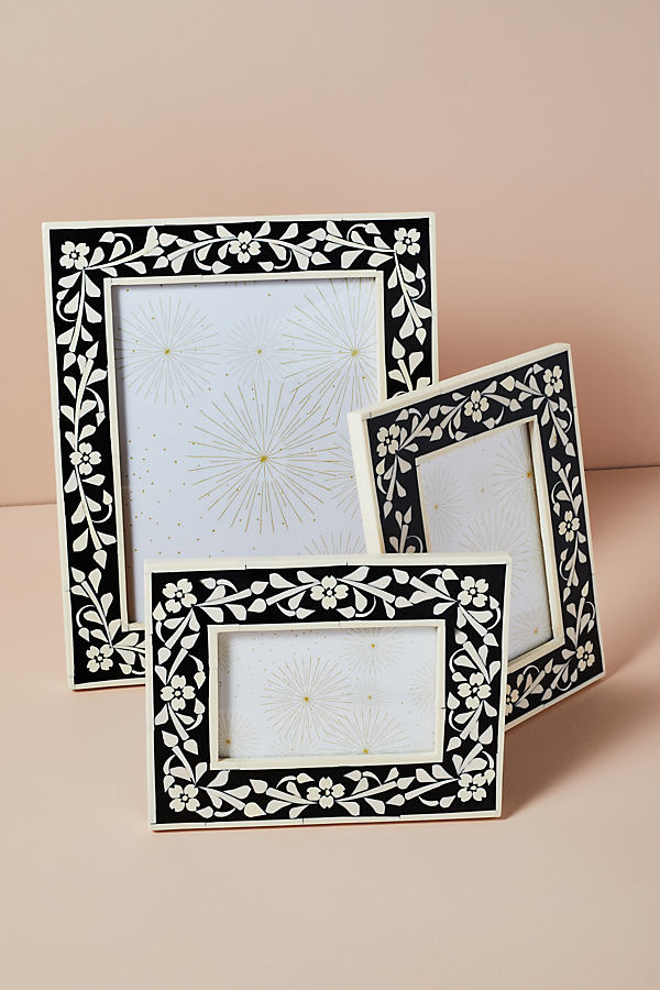 Floral Inlay Picture Frame