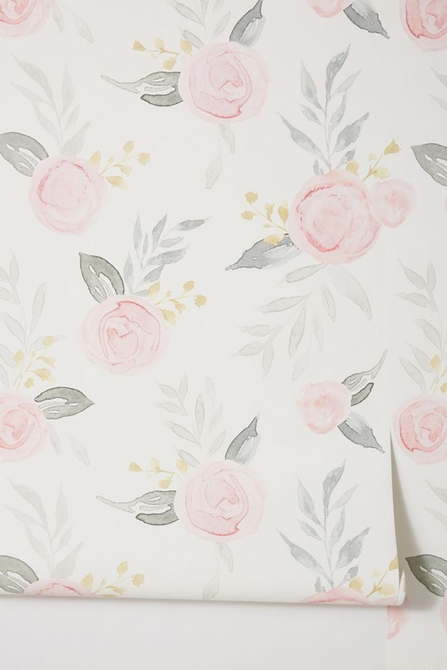 Magnolia Home Watercolor Roses Wallpaper #1