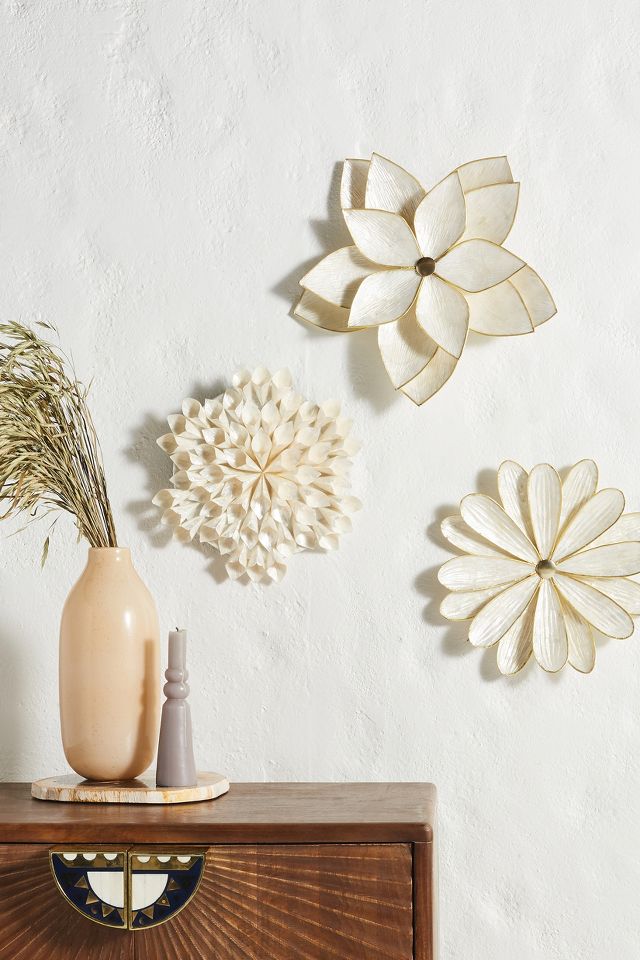 White Capiz Shells Flower Wall Hanging