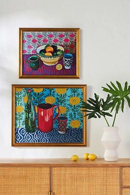 Décor mural oranges et avocats