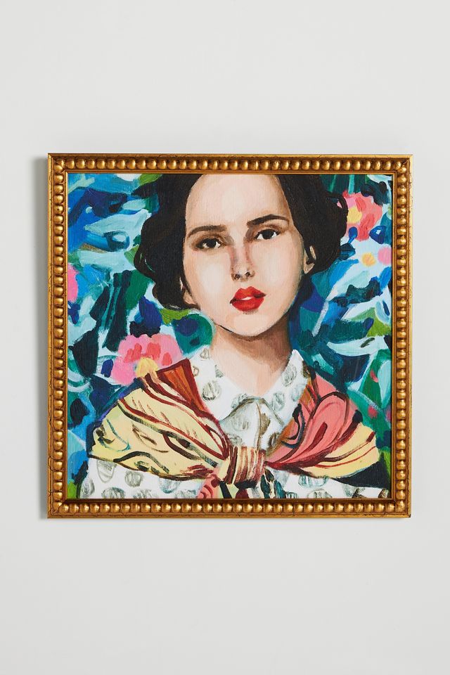 Arte mural de Mujer y Flores #1