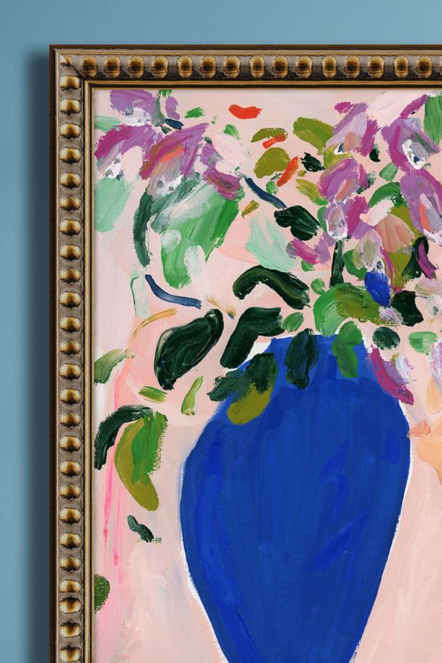 Wilder Fingerhut in blauer Vase von KT Smail Wandbild #1