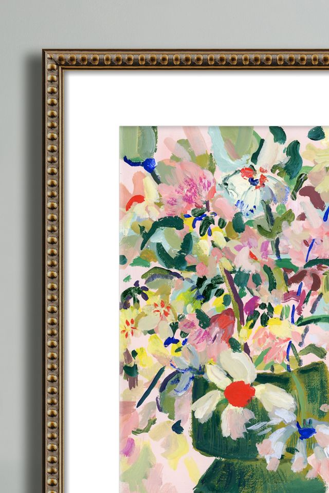 Fiori di campo in vaso verde n. 1 di KT Smail Wall Art #1
