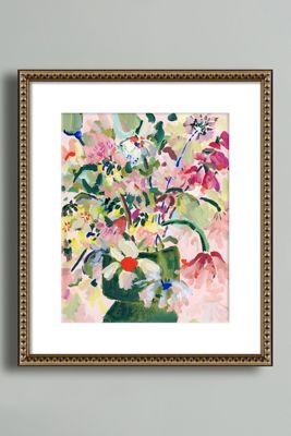 Wildflowers In Green Vase No. 1 by KT Smail Wall Art