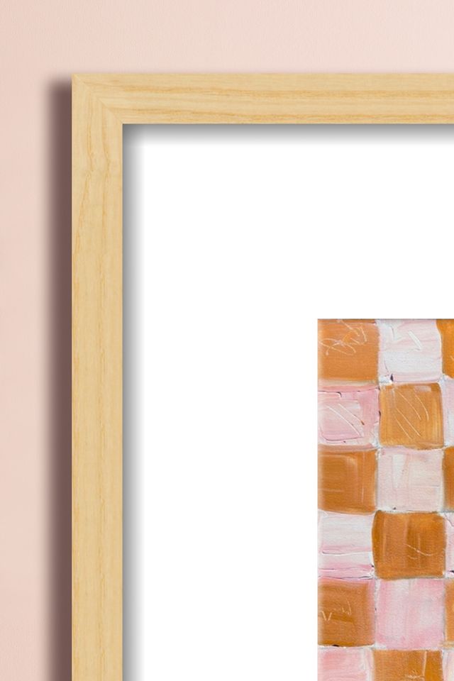 Tableau carreaux rose et marron par Virginia Chamlee #1