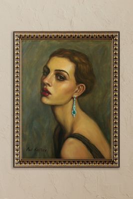 Girl With an Emerald Earring by Pat Kelley Framed Wall Art