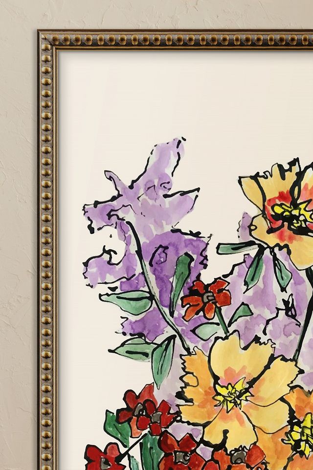 Blooming Flowers in a Vase Framed Wall Art  #1