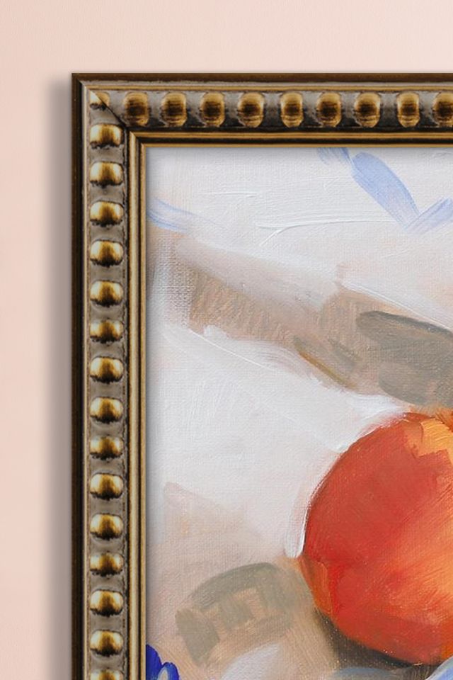 Apricots on Vintage Cloth Framed Wall Art #1