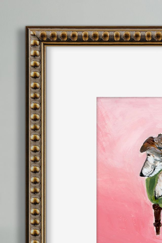 Paris Dog in Green Chair Framed Wall Art #1