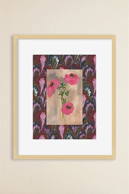 Marbled Florals Framed Wall Art